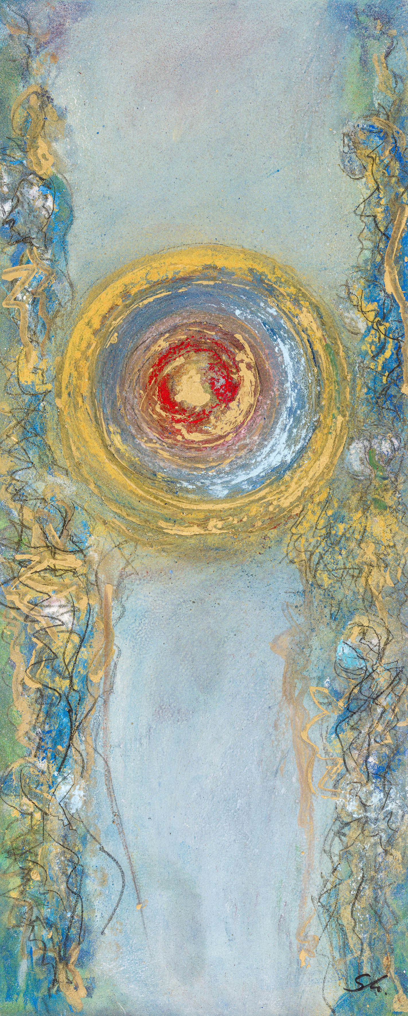 2020, 59 x 25 cm, Malerei und Grafik, Pastellkreide auf Karton, Sylvia Wolff, Wandlitz